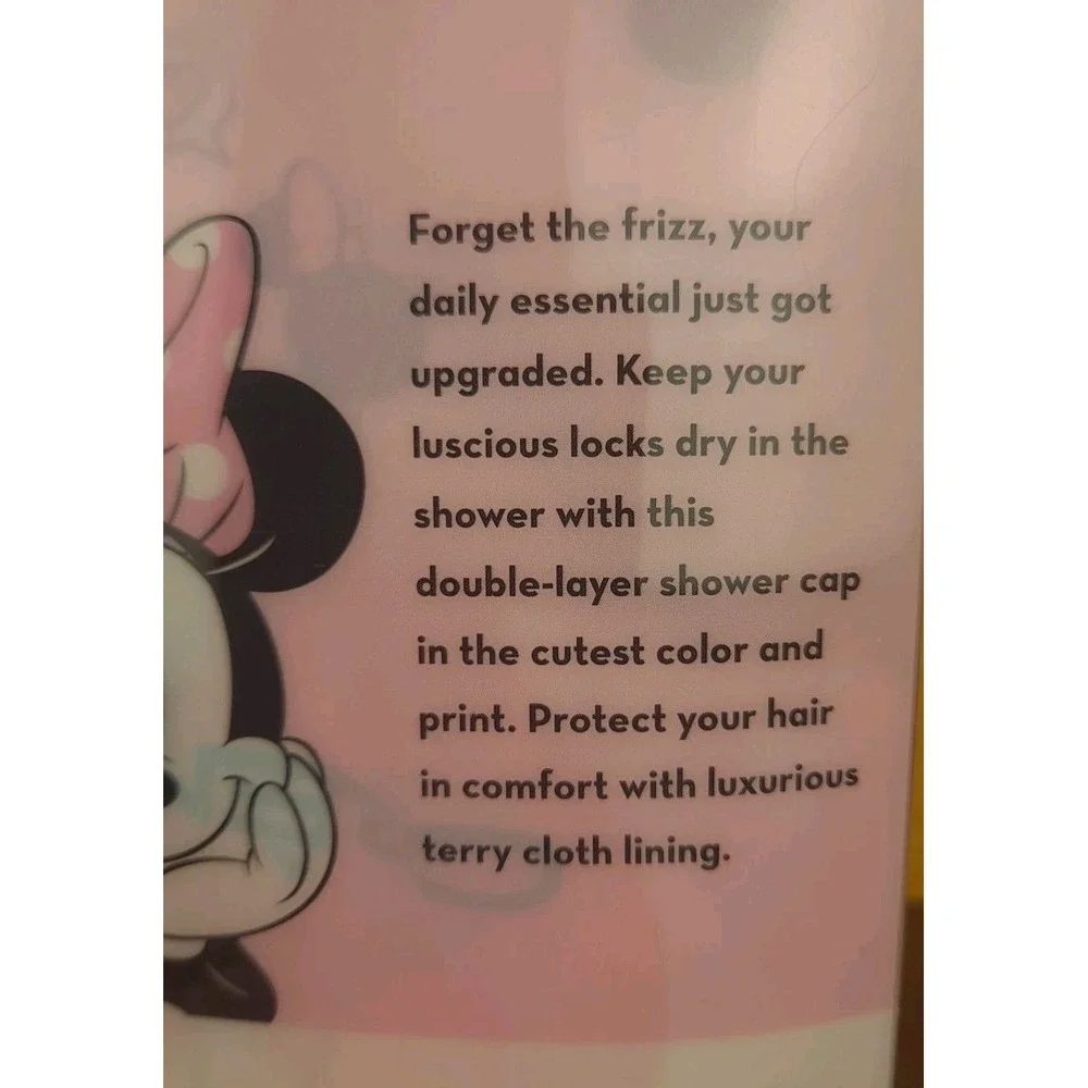 The Creme‎ Shop x Disney Minnie Mouse LUXURY SHOWER CAP Satin Exterior Oversized